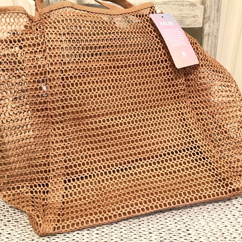 Kalidi Natural Nylon Mesh Beach Tote NWT